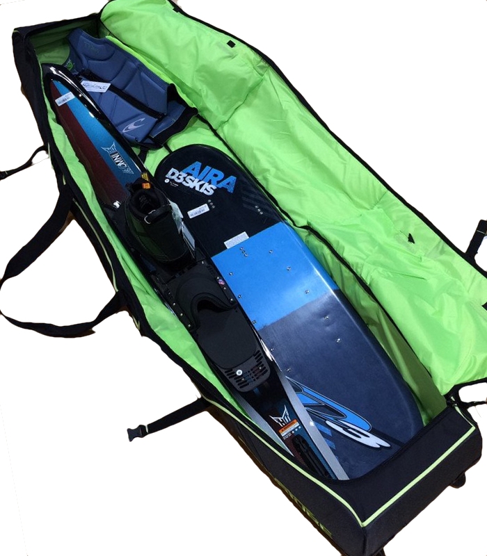 Wheeled protective travel soft water ski bag